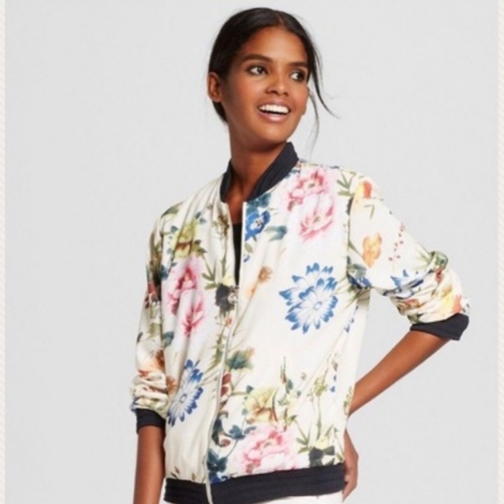 Floral bomber jacket
